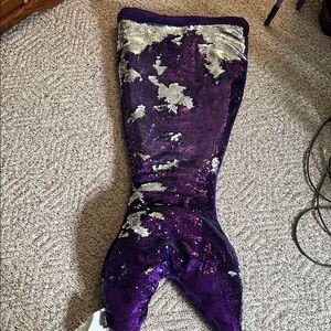 Cynthia Rowley Purple and Silver Sequin Mermaid Tail